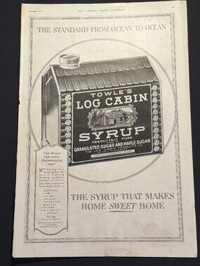 Towle's Log Cabin Syrup Ladies Home Journal Dec 1919 Advert (AD003)